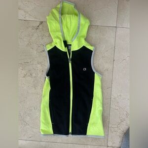GAP Neon Yellow and Black Hooded Vest